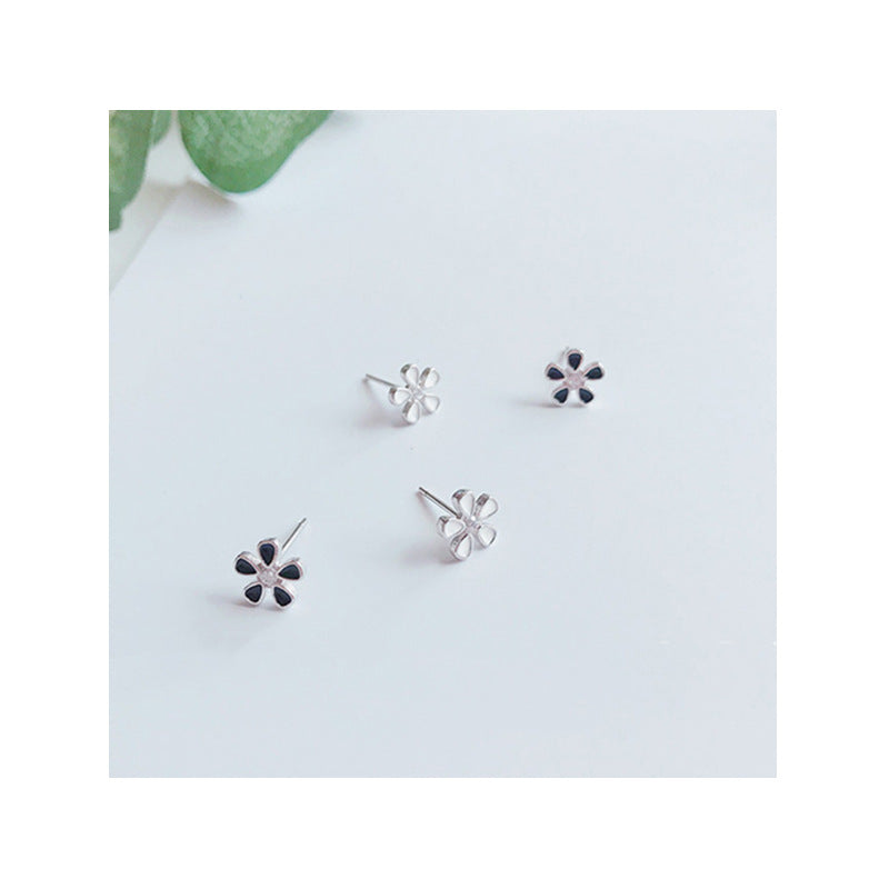 Wholesale Drops Oil Zircon Flowers 925 Sterling Silver Earrings